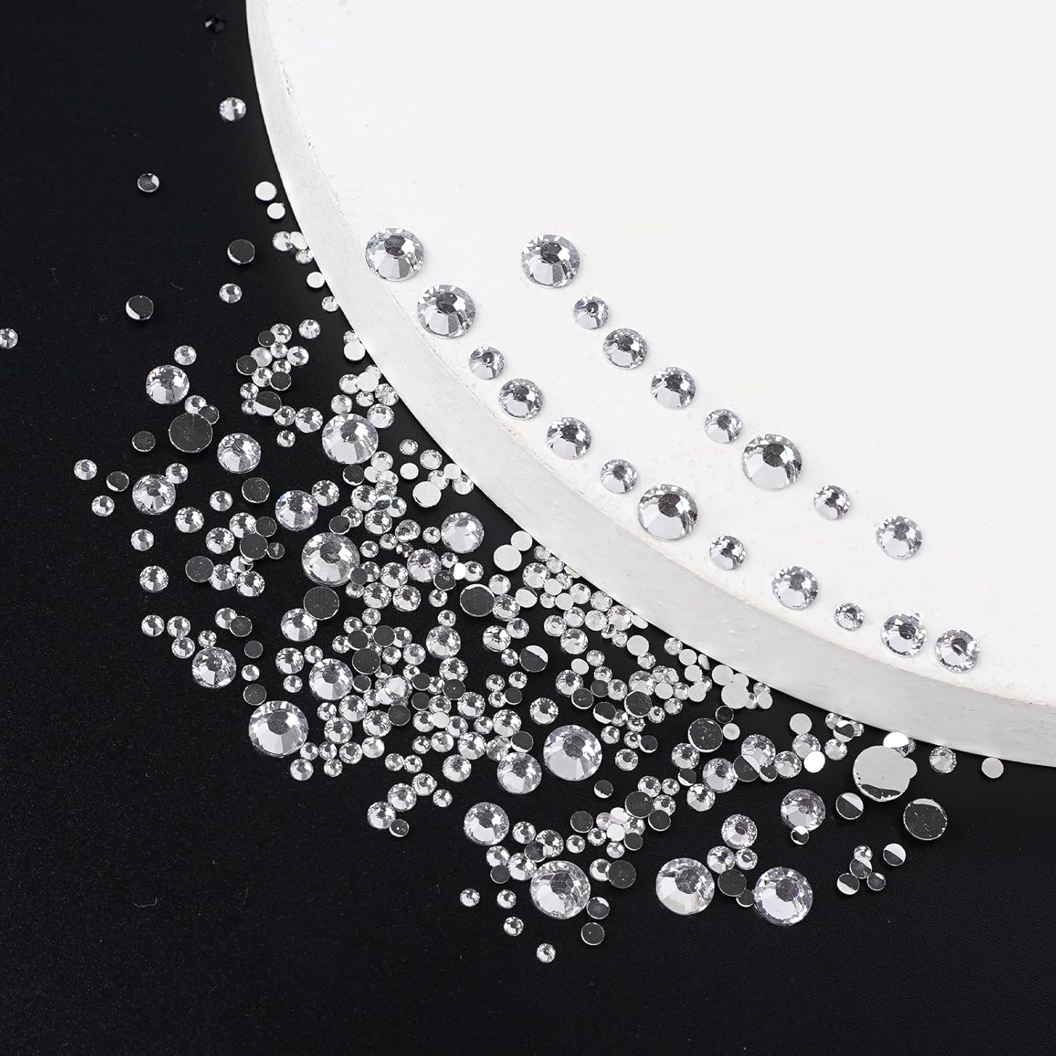 Canvalite 2784PCS Rhinestones Flatback Gems, Nail Rhinestones Nail Art Gems with Jewelry Glues, Pick Up Tweezers and Rhinestone Picker Dotting Pen, Nail Art Tools for Nails, Clothes, Face, Crafts-Velvo Beauty