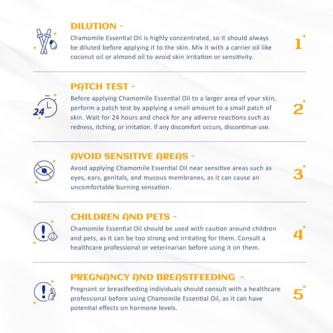 HIQILI 0.33 Fl Oz Chamomile Essential Oil, Air Purifying, Relaxing, Skin Care, Can be Added to Fresheners, Foot Baths, Body Lotions Use - 10ml-Velvo Beauty