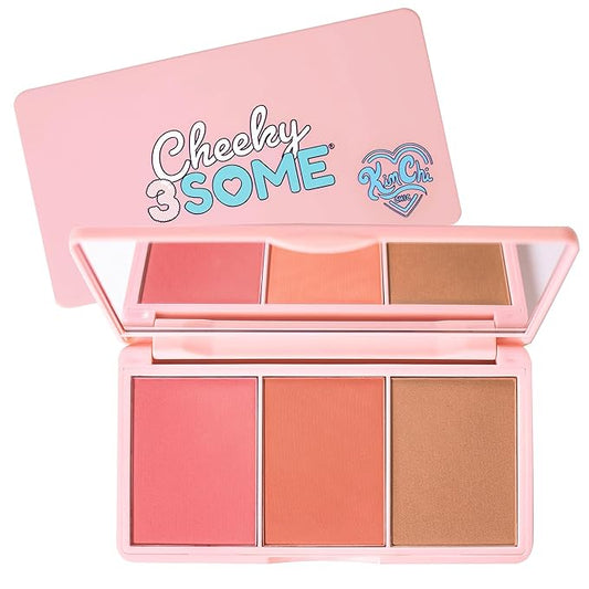 KimChi Chic Beauty Cheeky 3Some Blush Trio, Blush Makeup Palette with 3 Colors, Use Individually or Blend All Shades for Custom Look, 03 Bonita Señorita, 0.47 oz-Velvo Beauty