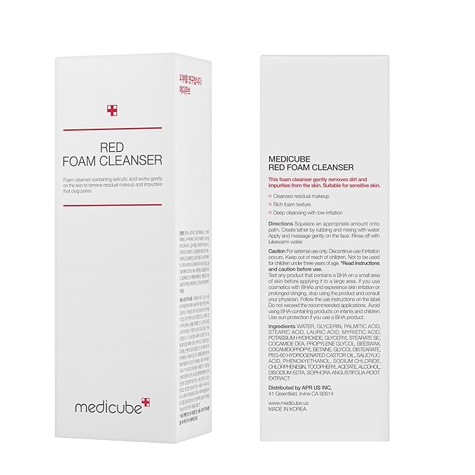 medicube Red Foam Cleanser - Deeply cleanses, remove impurities, control sebum, | Korean Skincare-Velvo Beauty