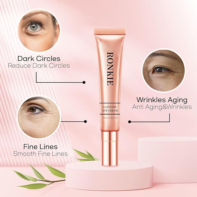 Eye Cream for Dark Circles and Puffiness: Caffeine - Retinol Cream- Anti Aging Wrinkles With Collagen Hyaluronic Acid Fine Lines Depuffer in 3-4 Weeks-15 mL-Velvo Beauty