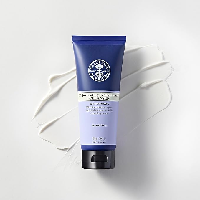 Neal's Yard Rejuvenating Frankincense Cleanser with Aloe Vera & Cocoa Butter, Smoothes & Refines, All Skin Types, Vegan Approved, Cruelty-Free 100mL-Velvo Beauty