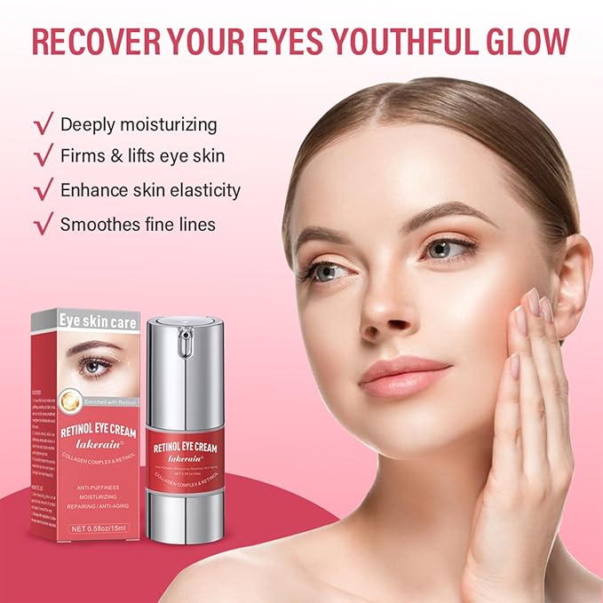 Retinol Eye Cream For Dark Circles And Puffiness, Repair Under Eye Retinol Cream with Hyaluronic Acid and Collagen, Smooth Fine Lines, Wrinkles, Bags & Dark Spots, Tightens Eye Skin Care(Retinol)-Velvo Beauty