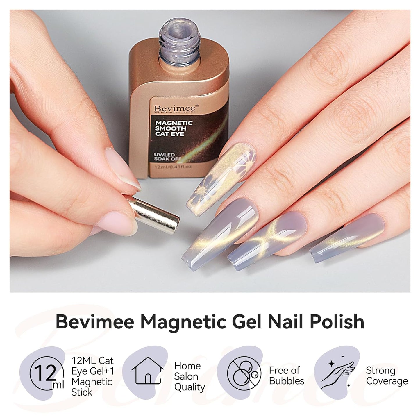 Cat Eye Gel Polish Silver Glass Jelly Magnetic Nail Polish Gel Smoothie Glitter Gloss Shine Holographic Color Velvet UV Gel Polish For Nail Art Manicure DIY At Home 12ml-Velvo Beauty