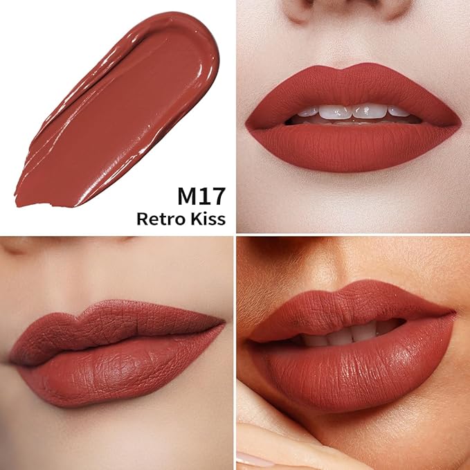 Oulac Matte Liquid Red Lipstick, Orange Tone, Long Lasting, Waterproof, No Transfer, Creamy High Pigmented Formula with Vitamin E, Vegan & Cruelty-Free-Velvo Beauty
