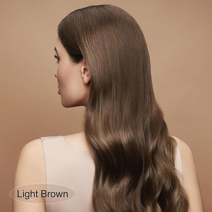 Hair Dye Shampoo, Gray Hair Coverage Dye Shampoo, Hair Color Shampoo for All Hair Types, Champu Para Canas, Suitable for Home and Salon (Light Brown)-Velvo Beauty