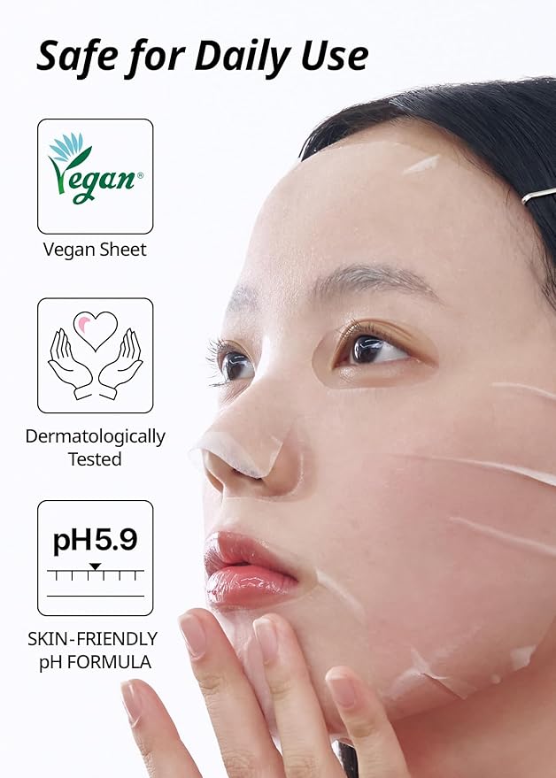 SNP Skin Return Soothing Essence Sheet Mask | Moisturizing and Hydrating for All Skin Types | Vegan Sheet Masks with Tea Tree Extract | Korean Face Masks Skincare | Facial Mask | 10 Sheets-Velvo Beauty
