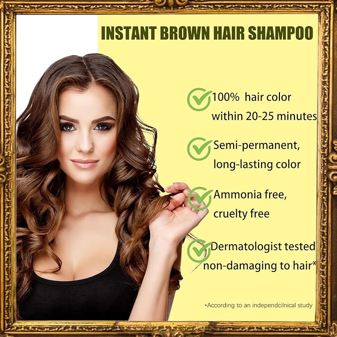 Light Brown Shampoo Para Pintar el Cabello - Instant Hair Dye Shampoo 3 in 1 Refresh Hair Color, Herbal Shampoo Hair Dye for Women Men, Easy to Use & Long Lasting Hair Color Shampoo 16.90 oz-Velvo Beauty