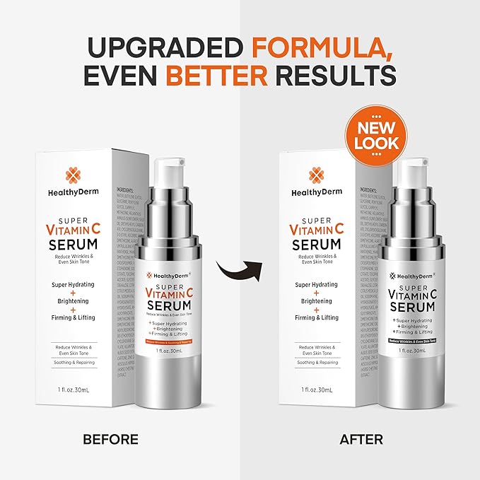 Super Vitamin C Serum for Women Over 70: Niacinamide, Vitamin C, Hyaluronic Acid, Peptides, Vitamin E, Caffeine, Bakuchiol, Hydrating, Lifting, Face Wrinkle & Age Spots Reduction-Velvo Beauty