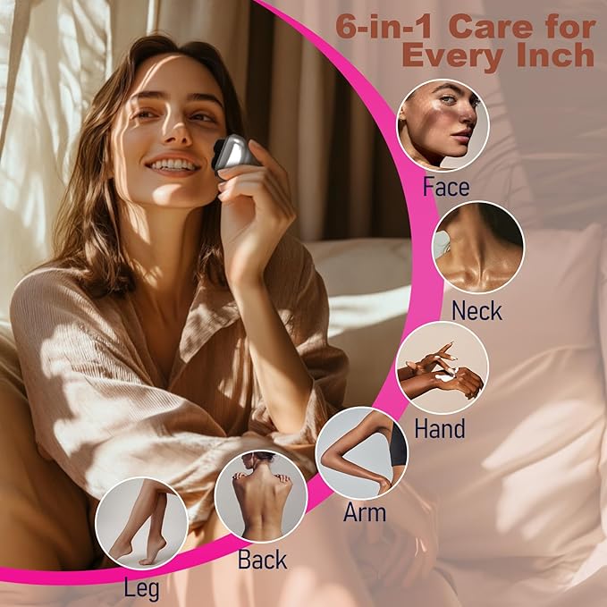 Facial Hair Removal for Women, 3D Floating Blade Rotary Razor, Wet/Dry Electric Shaver, Portable & USB Rechargeable Epilator Hair Remover for Face, Upper Lip, Chin, Arms & Legs (Beige)-Velvo Beauty