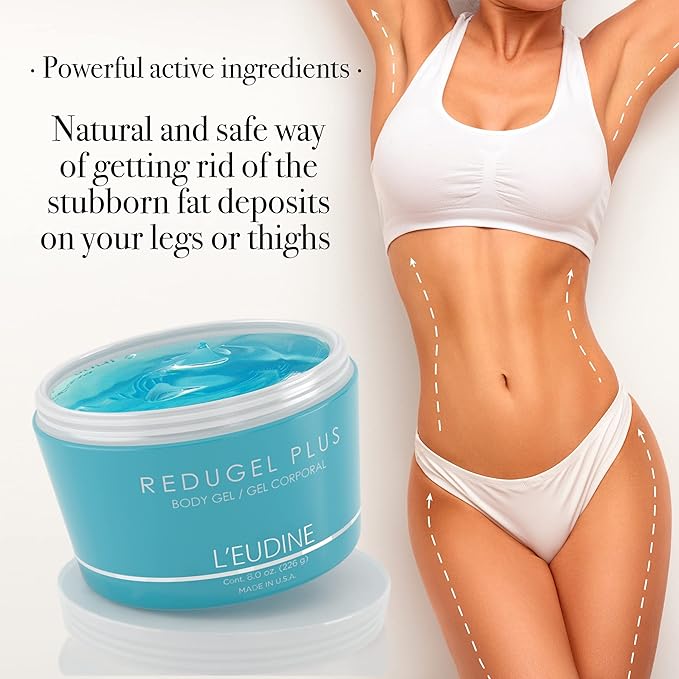 L’EUDINE Redugel Plus Skin Tightening Cream – Pack of 3 – 8oz Anti Cellulite Cream with Mint Oil, Field Horsetail, Marine Algae, Maca Extract – Powerful Non-Greasy Formula – Firming and Toned Skin-Velvo Beauty