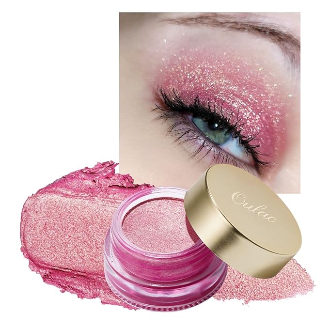 Oulac Pink Eyeshadow Glitter Eyeshadow Highly Pigmented Waterproof & Long Lasting Crease-Free Moisturizing Smooth Formula, Shimmer Glitter Eye Makeup. 6g (10)-Velvo Beauty