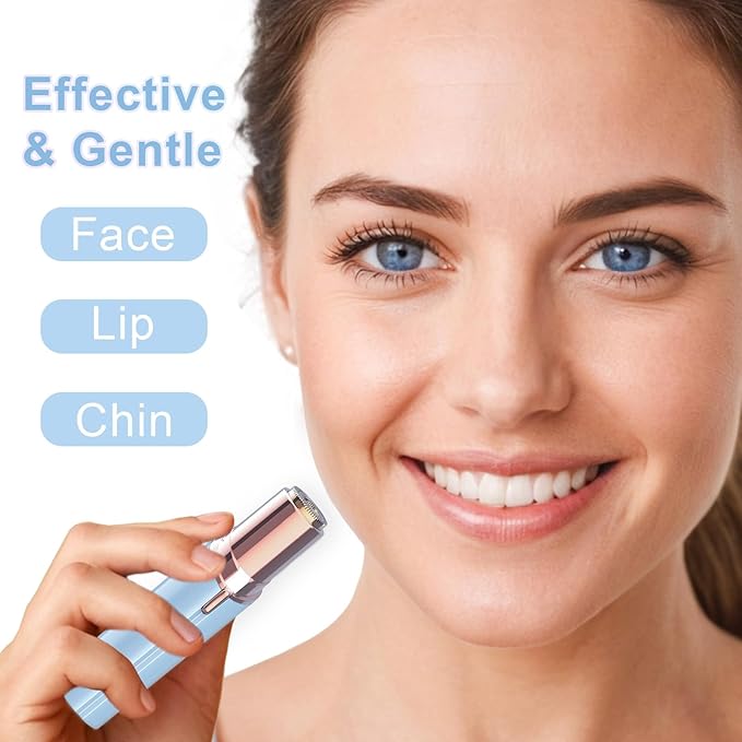 Facial Hair Removal for Women, Face Razors for Women's Electric, Rechargeable Women Mustache Remover with 3 Replacement Heads-Velvo Beauty