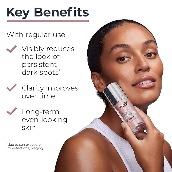Eucerin Radiant Tone Dual Serum Dark Spot Corrector, Dark Spot Serum with Thiamidol and Hyaluronic Acid, Helps Visibly Reduce the Look of Persistent Dark Spots, 1 Fl Oz Bottle-Velvo Beauty