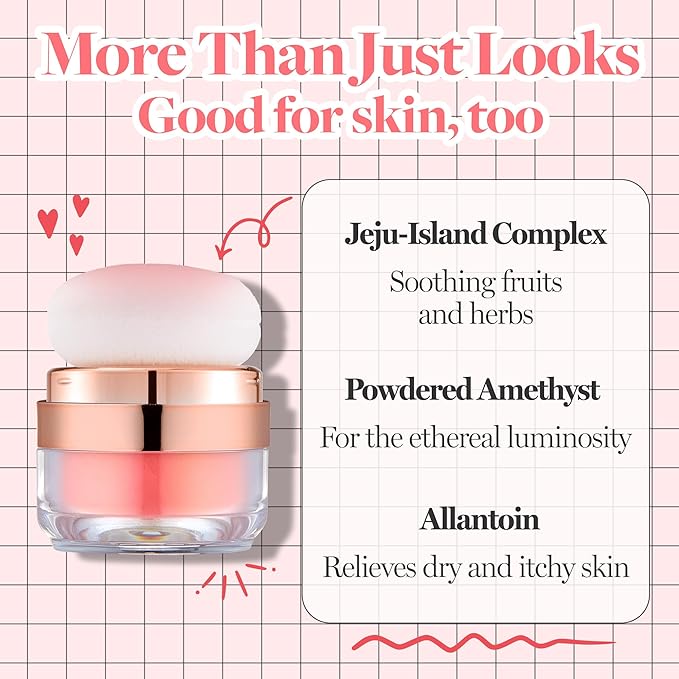 Hope Girl 3D Powder Blusher 0.17oz | Skin-Loving Korean Mini Blush for Cheeks and Eye Makeup w/Allantoin | K Beauty Cool Toned Vibrant Sunkissed Fine Powder Makeup Blush Cosmetics (#02 Coral Stone)-Velvo Beauty