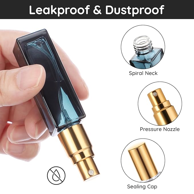 Segbeauty Atomizer Sprayer for Perfume, 10 Packs Glass Perfume Bottles Empty, 10ML Travel Refillable Perfume Bottle Portable Sprayer Atomizer Travel Accessory Toiletries Cosmetic Dispenser Bottle-Velvo Beauty