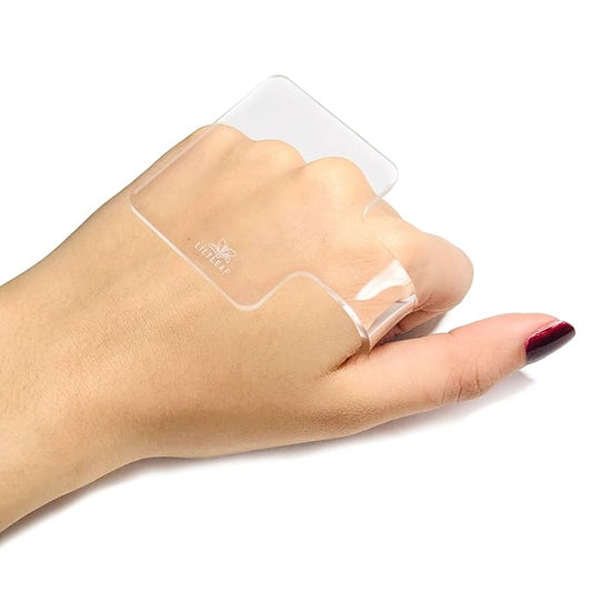 LilyLeaf Handheld Makeup Mixing Palette - Transparent Hand Tray for Mixing Foundation - Clear Acrylic Blending Plate for Makeup Lovers and Professionals with Cute Storage Bag (M)-Velvo Beauty