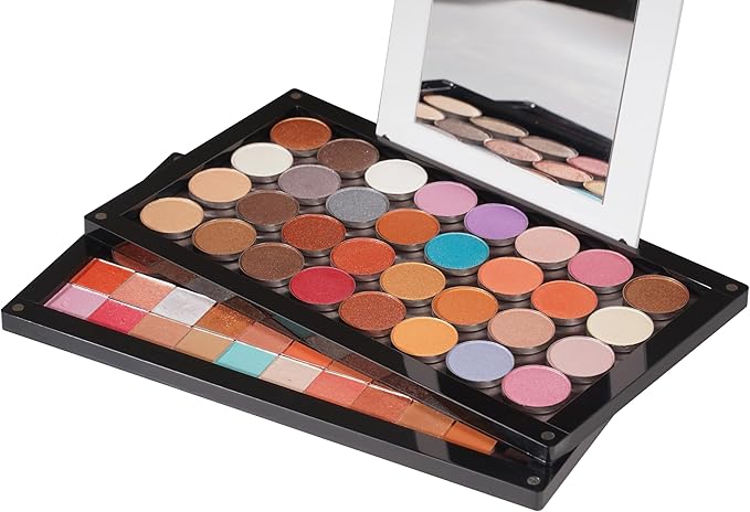 Arcylic Empty Magnetic Eyeshadow Palette Makeup Palette with Mirror stackable Makeup magnetic palette empty 2 layers overlap (dABL2) with a bag of metal sticker-Velvo Beauty