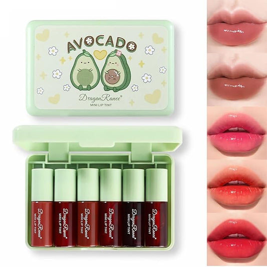 Miniling 6-Color Korean Lip Tint Set - Watery, Velvet Matte Lipsticks for Lips and Cheeks - Long-Lasting, Non-Stick, Shimmery-Velvo Beauty