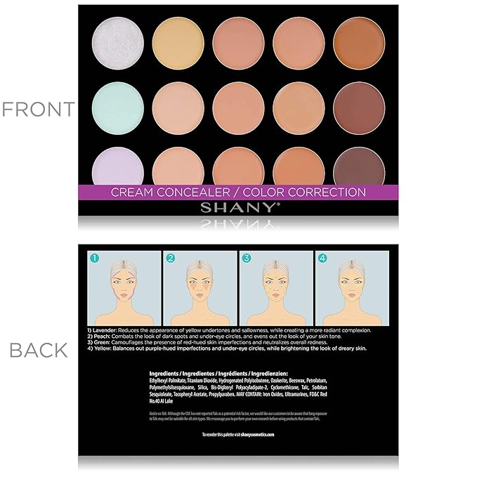 SHANY Cream Concealer/Camouflage Color Correcting Palette - Layer 2 - Refill for the 6 Layer Mini Masterpiece Collection Makeup Set-Velvo Beauty