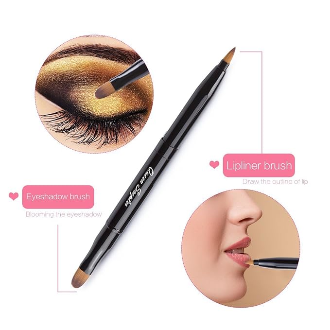 Retractable Lip Brush Concealer Makeup Dual End Travel Size Lipstick Brush With Cap-Velvo Beauty