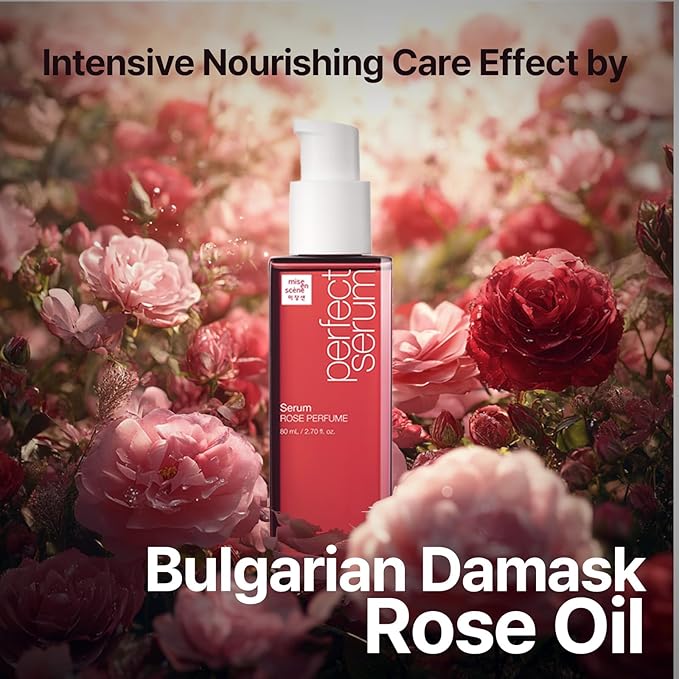 Mise En Scene Perfect Rose Perfume Serum - Korean Hair Essence with Rose Scent, Argan Oil for Damaged Hair Care, 2.70 fl. Oz-Velvo Beauty