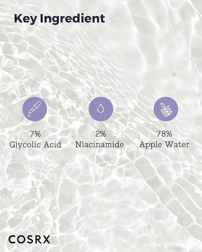 COSRX 7% Glycolic Acid Whitehead Removing Power Liquid, 3.38 fl.oz, AHA Exfoliant, Exfoliating Toner for Face & Body, Pore Minimizer, Korean Skin Care-Velvo Beauty