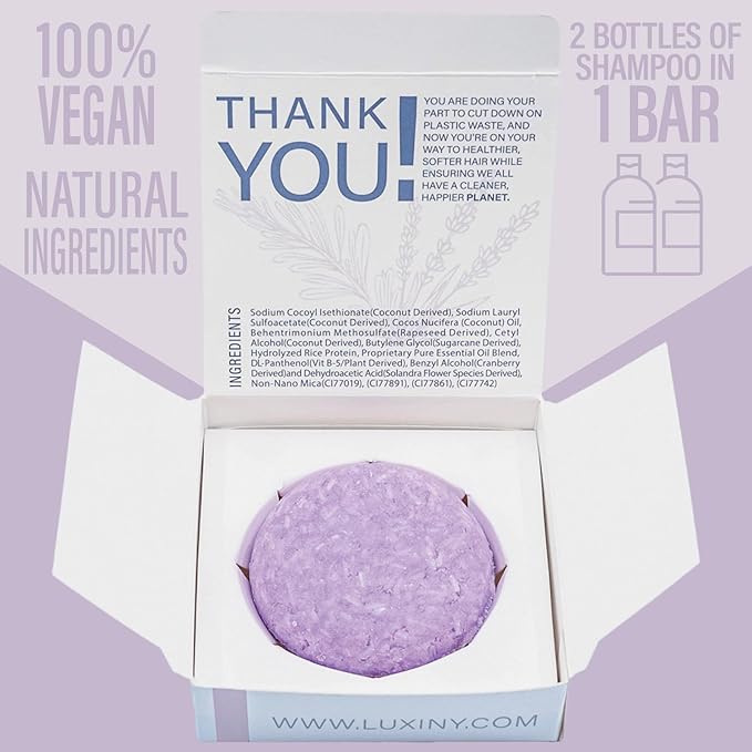 Rosemary Lavender Volumizing Shampoo Bar, Vegan, Sulfate-Free, Made in the USA, with Rice Protein for Fine Hair, Eco-Friendly, Plastic-Free, Up to 60 Washes-Velvo Beauty