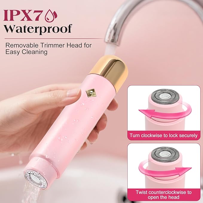 Electric Shaver & Bikini Trimmer for Women – 2-in-1 Design, Waterproof, Type-C Charging, Gentle on Sensitive Skin, Ideal for Travel and Daily Use, Pink-Velvo Beauty