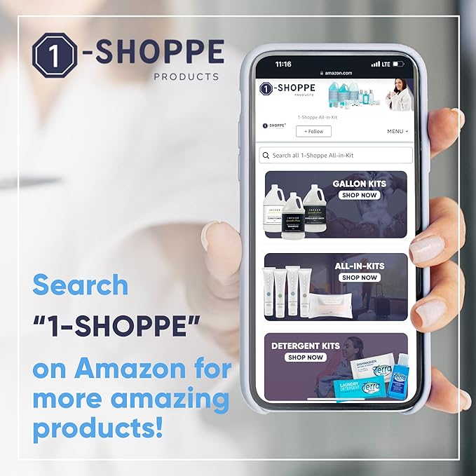 1-Shoppe Eco Botanics 10 Piece Ecobox All-In-Kit | White Tea and Honey Soap | 3 Shampoo, 2 Conditioner, 3 Body Wash & 2 Lotion | 10.14oz Hotel Soaps and Toiletries Bulk | Personal Care Products-Velvo Beauty