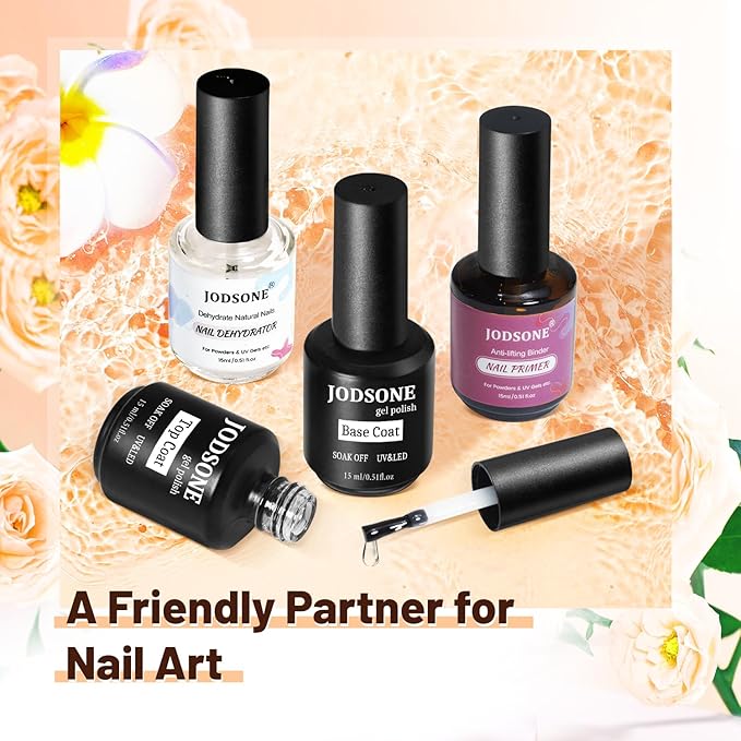 JODSONE 15ML Nail Primer Base Coat Top Coat Glossy Quick Drying Durable DIY Nail Art Design Long Lasting Gift-Velvo Beauty