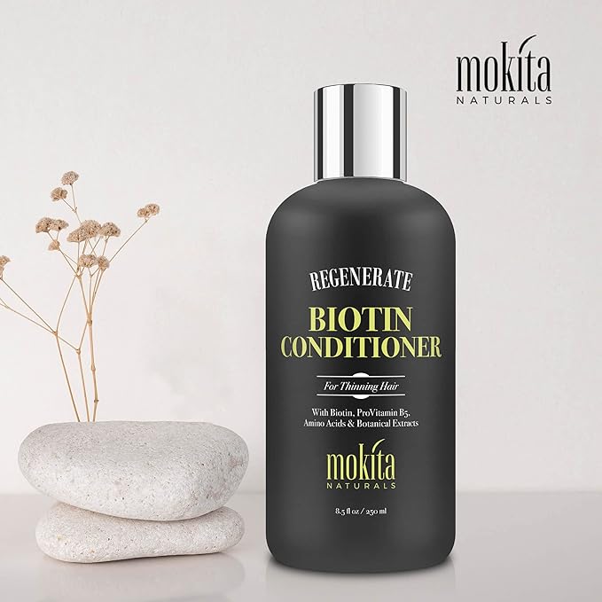 Conditioner with Biotin, ProVitamin B5 and Amino Acids for Repair Treatment and Deep Moisturizing for All Hair Types - Detangle, Protect and Support New Hair Growth - 8.5 Ounces-Velvo Beauty