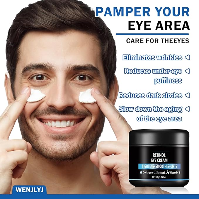 Men's Eye Cream,Hydrating Eye Cream for Men,Smooth Under Eye Cream for Dark Circles and Puffiness,Moisturizing Eye Cream Reduce Wrinkles Fine Lines & Firm Skin-Velvo Beauty