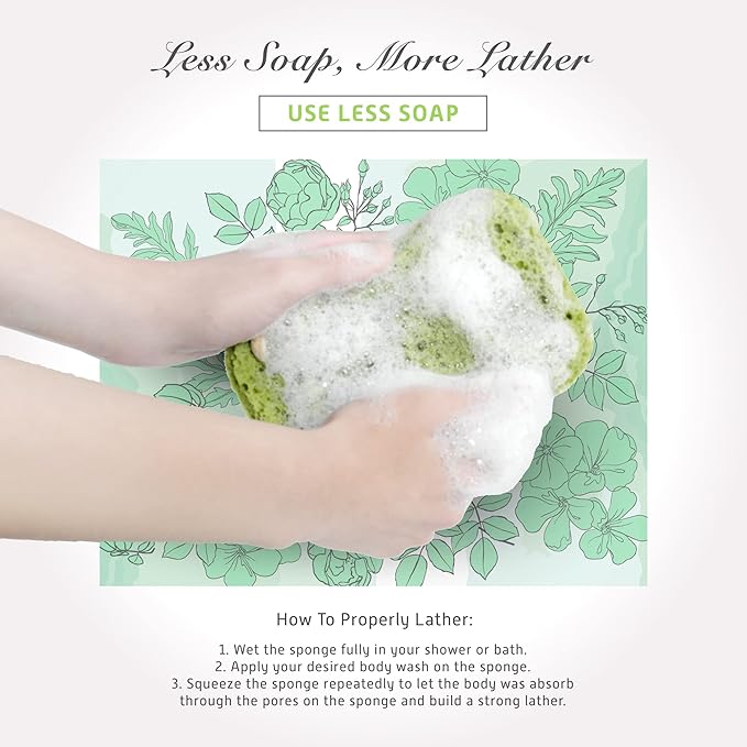 Spongentle Deep Cleansing Dual Texture Body Loofah Sponge, Vacuum Sealed, for Bath and Shower, for Gentle and Deep Exfoliation, Generous and Rich Lather, (Pack of 3)-Velvo Beauty