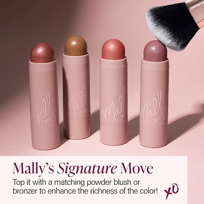Mally Beauty Shimmer, Shape & Glow Plus Face Defining Stick, Just-Pinched Pink-Velvo Beauty
