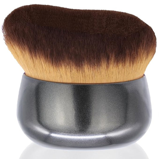 Extra Large Body Makeup Brush For Self Tanner, Leg Makeup &Bronzer Blend,75 mm Wide-headed Kabuki Brush Provides More Even& Pretty Application, Sunscreen Face& Back Makeup Brush, Wet& Dry Use- Black-Velvo Beauty