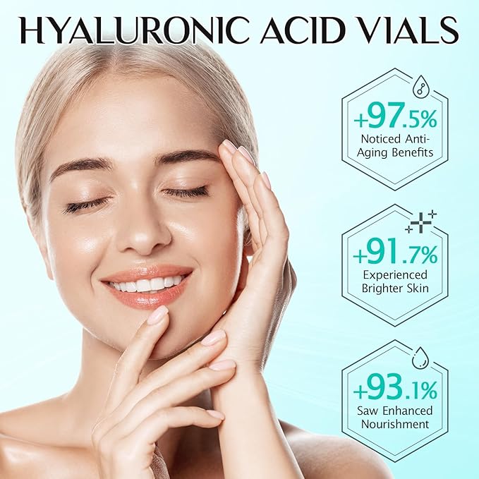 Hyaluronic Acid Serum for Face, 3% Hyaluronic Acid Serum Ultra-Hydrating Tube, Anti Aging Single-Use Vials Skincare for Dry Skin, Smoother Skin, Deep Moisturizing, Pre-Makeup Skincare - 1 Box of 30-Velvo Beauty