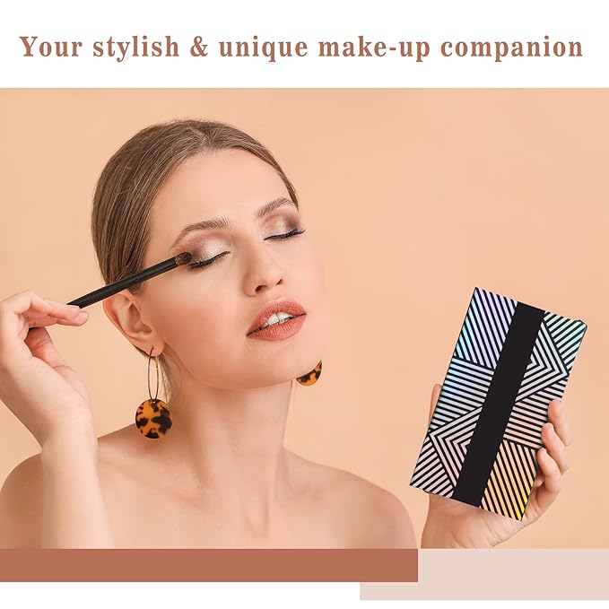 Lolalet 2 Pack Magnetic Makeup Palettes, Empty Magnetic Palette with Mirror for Eyeshadow Lip Color Blush Powder Highlighter Contour - Leather&Holographic-Velvo Beauty