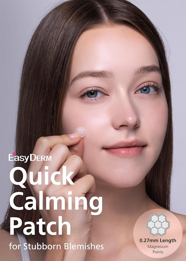 EasyDerm Quick Calming Magnesium Patches – 30 Patches Bulk Pack, Individually Wrapped Acne Care, Includes Tweezers & Ampoule, Korean Skincare, Made by Daewoong Pharmaceutical-Velvo Beauty