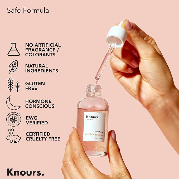 Knours. Balancing 5xHA+Gromwell Root oil Bubble Burst Serum w/ 59% Rose Water Niacinamide, Retinal Hydrating Healthy Serum for Improved Tone & Texture EWG Verified Clean Beauty 50ml/1.69fl. oz.-Velvo Beauty