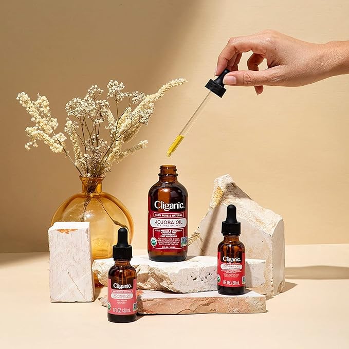 Cliganic Non-GMO Jojoba Oil for Skin, Hair & Face (8oz) | 100% Pure, Natural Cold Pressed Unrefined Hexane Free (Packaging May Vary)-Velvo Beauty