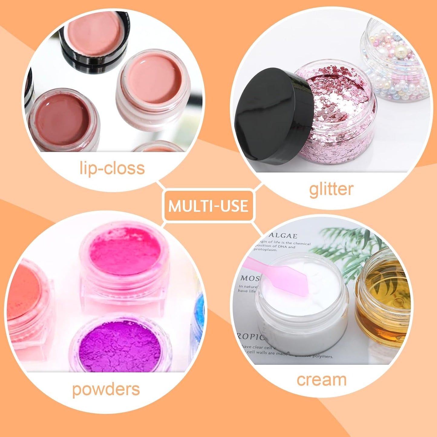 20 Pack 1oz Plastic Containers with Lids, Jars with Lids, Great for storing,lip balms, creams, ointments, cosmetics, samples-Velvo Beauty