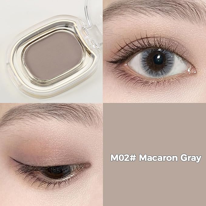 Erinde Single Light Grey Matte Eyeshadow Palette, High Pigment, Long Lasting, Intense Color, Neutral Nudes Naked Matte Pressed Powder Eye Shadow Palette-Velvo Beauty