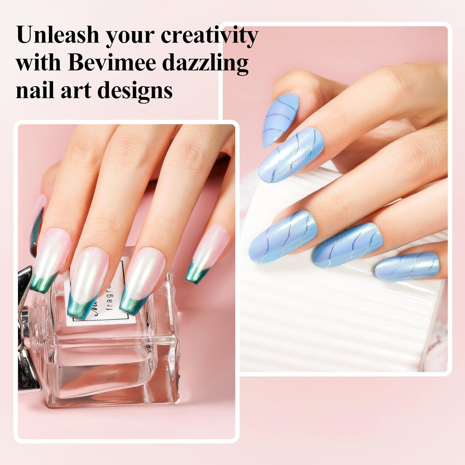 Quick Dry Nail Polish - Mermaid Shimmer Nail Lacquer Pearl White, Green Aurora Effect, Air Dry Fast Fingernail And Toenail Polish, 12ML-Velvo Beauty