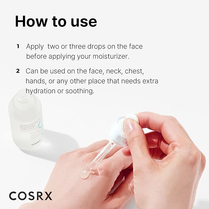 COSRX Hydrium Triple Hyaluronic Moisture Ampoule, 40ml / 1.35 fl.oz | Hyaluronic Acid Viscous Serum | Korean Skin Care, Animal Testing Free, Paraben Free-Velvo Beauty