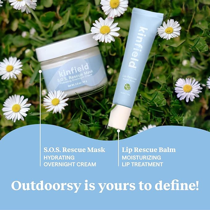 Kinfield Lip Rescue - Minty Tube Lip Balm - Moisturizing Lip Treatment for Dry, Chapped Lips - Untinted - Beeswax and Cruelty-Free Skincare - 0.5 oz / 15 g-Velvo Beauty