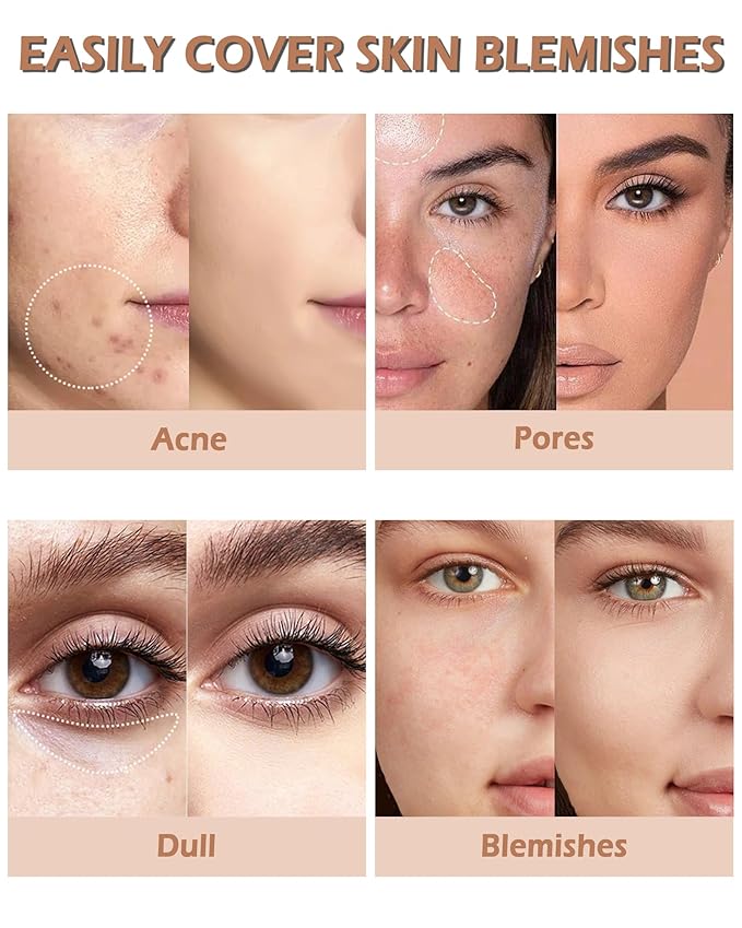 2 PCS Under Eye Concealer Full Coverage, Waterproof Color Correcting Concealer All Day Coverage Dark Circles, Puffiness, Redness, Lightweight Cream Foundation Brightener, Natural Matte Finish, light W-Velvo Beauty