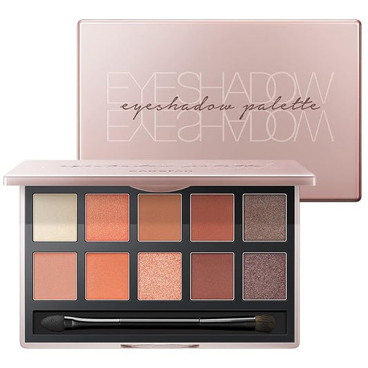 10 Color Eyeshadow Palette, Matte, Shimmer, Glitter Pigment Eye Shadow Makeup Pallete, Neutral Nudes Sunny Orange Eye Makeup Palette with Brush & Mirror, 01.Sunset-Velvo Beauty