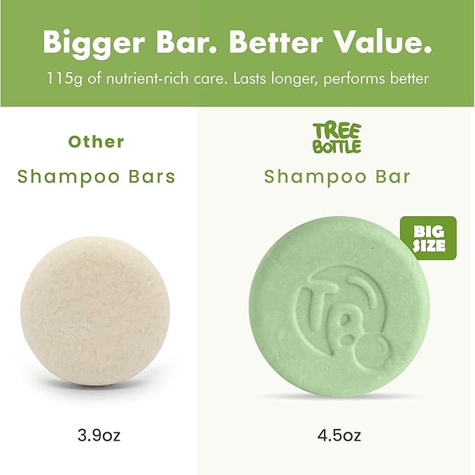 Tree Bottle Hydrolyzed Oat Protein + Aloe Vera Shampoo Bar for Kids – Gentle & Nourishing for Sensitive Scalps - Natural, Tear-Free, Sulfate & Paraben-Free - Made in USA - 4.5oz-Velvo Beauty