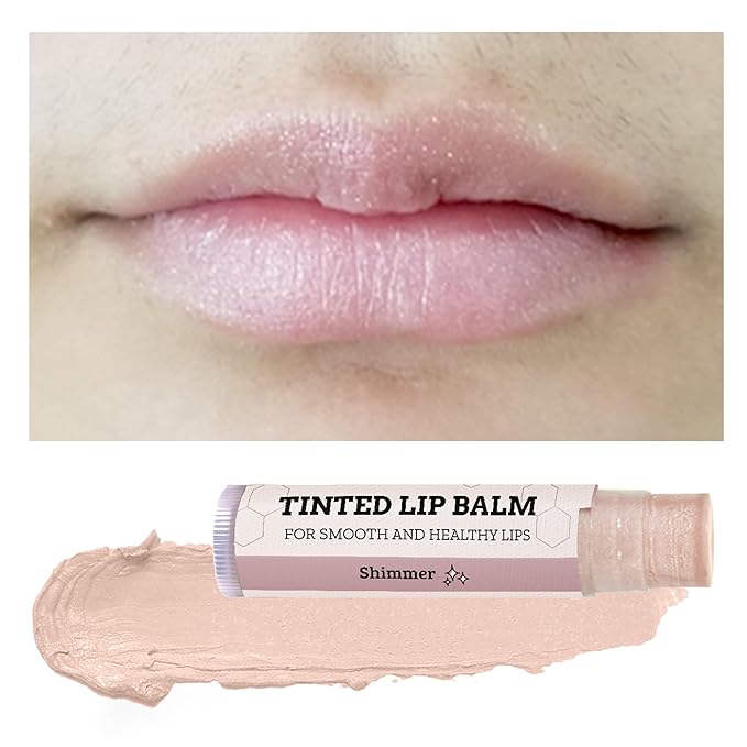 Tinted Lip Balm by Earth’s Daughter – 4 Pack of Shimmer Tint – Beeswax, Coconut Oil, Cocoa Butter, Vitamin E – Moisturize and Beautify – Paraben Free-Velvo Beauty